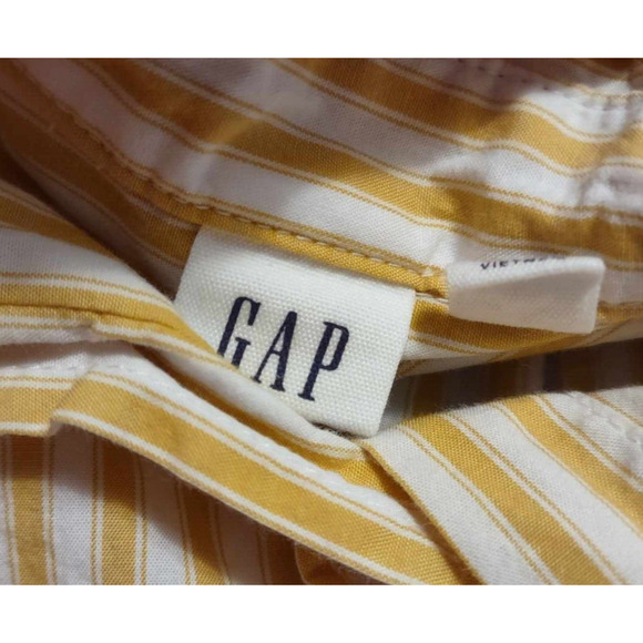 GAP | Women's Yellow & White Striped Button Up Shirt Size XS - Picture 2 of 5
